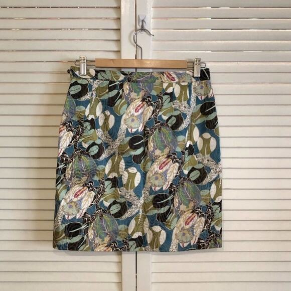 Roberto Cavalli Green Patterned Pencil Mini Skirt - Picture 10 of 10